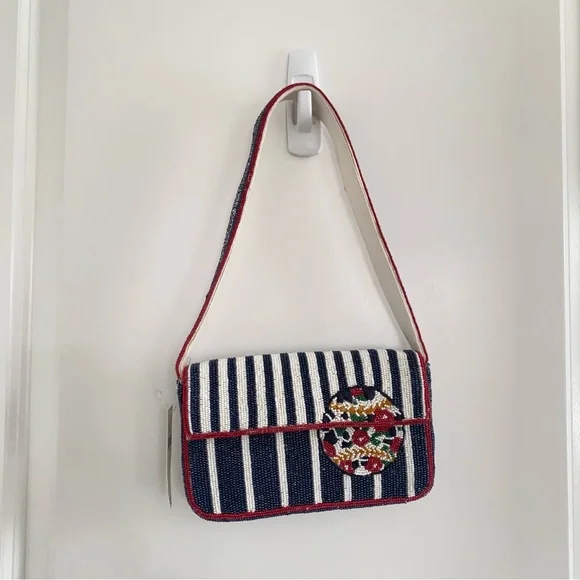 Anthropologie The Fiona Beaded Bag: Icon Edition Baseball - Picture 2 of 4